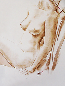 Stella Jurgen - Figure Sketch in Chalk - Suzie 2
