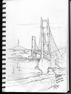 Stella Jurgen - Urban Sketch
San Francisco - Golden Gate Bridge