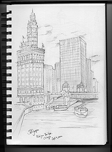 Stella Jurgen - Urban Sketch
Chicago - Michigan Bridge