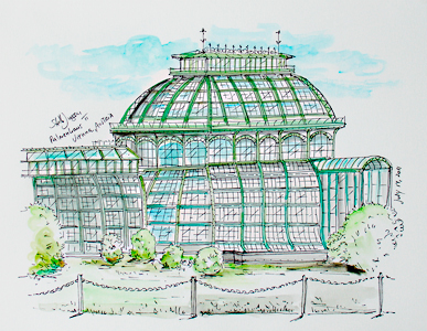 Stella Jurgen - Urban Sketch - Palmenhouse, Vienna, Austria