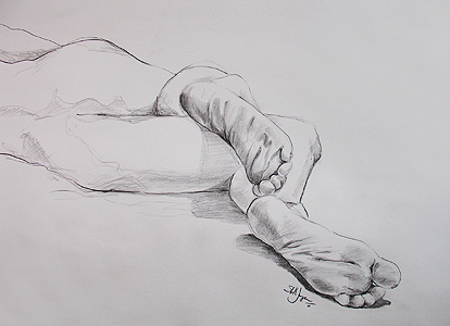 Pencil Sketch of Feet