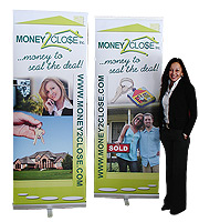 Money2Close stand-alone retractable banners