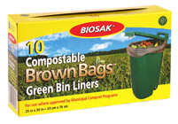 Ralston BIOSAK Compostable Brown Bags Green Bin Liners