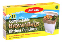 Ralston BIOSAK Compostable Brown Bags Kitchen Can Liners