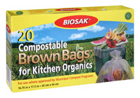 Ralston BIOSAK Compostable Brown Bags for Kitchen Organics