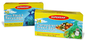 Supersak Blue Bags and Transparent Green Bags