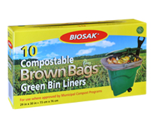 Biosak Compostable Green Bin LinersProduct and package photography