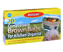 Biosak Compostable Bags for Kitchen OrganicsProduct and package photography