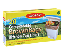 Biosak Compostable Kitchen Liners Product and package photography