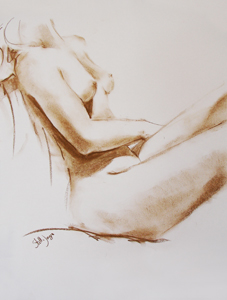 Stella Jurgen - Figure Sketch in Chalk - Suzie 1