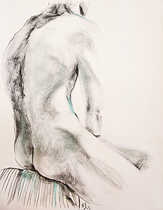Stella Jurgen - Male Figure in Chalk