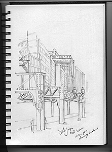 Stella Jurgen - Urban Sketch
Chicago - Downtown