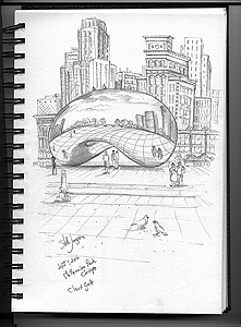 Stella Jurgen - Urban Sketch
Chicago - The Cloud