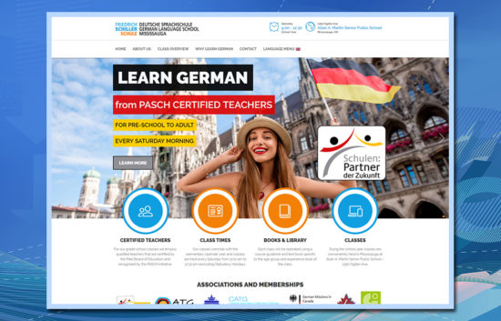 Friedrich Schiller Schule, wordpress website, dual language website, teaching website, language school website