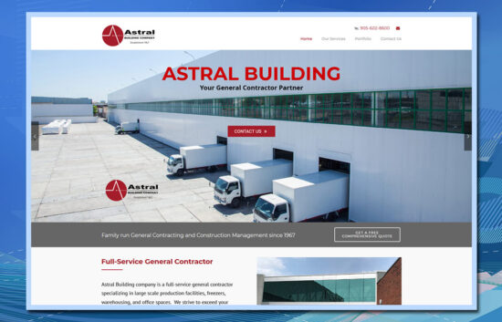 WordPress website, Astral Building Company