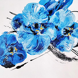 Blue Orchids - Acrylic on Canvas - Stella Jurgen - SOLD