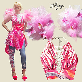 Butterfly Tulle Sleeves, Top, Leggings - Stella Jurgen Fashion