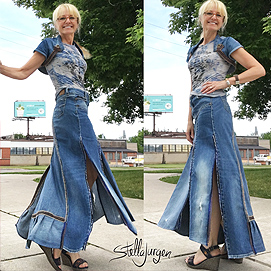 Recycled Jean Flair Skirt - Stella Jurgen Fashion