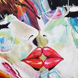 Kissed by Her, Acrylic on Canvas - Stella Jurgen - SOLD