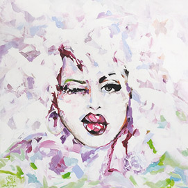 Lip Service - Acrylic on Canvas - Covid Series - Stella Jurgen