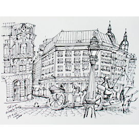 Urban Sketch Vienna by Stella Jurgen