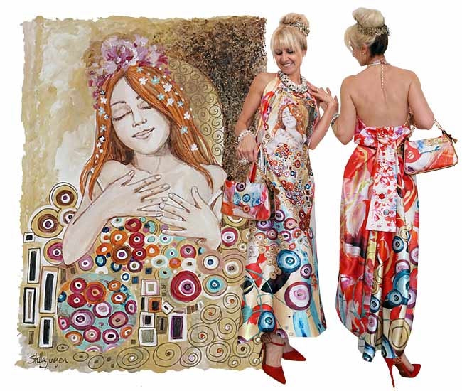 Textile Art - Kissed - dress by Stella Jurgen